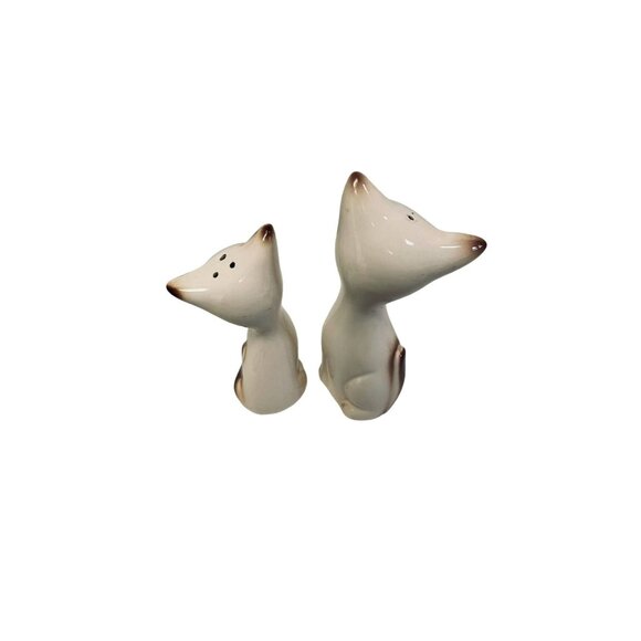 Vintage Taiwan Siamese Cat Salt and Pepper Shakers Tilted Heads 3" 50's/60's - Picture 7 of 8